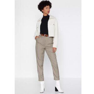 NWT Nastygal The Tooth Hurts Tapered Houndstooth Plaid Pants Size 4